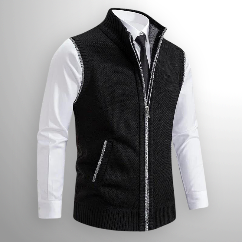 DAVIDE™  | Cardigan lavorato a maglia con cerniera completa